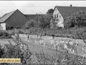 Usedlost u Vejdělků od roku 1953 sloužila pro potřeby JZD jako kravín a uskladňovací prostory pro seno a průmyslová hnojiva. V popředí silážní jáma.
